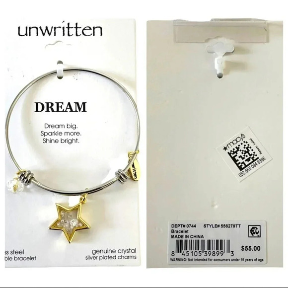 Unwritten Dream Big Sparkle more Shine bright New Crystal  Star bangle, NWT - Picture 3 of 5